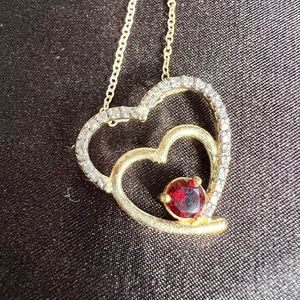 Heart garnet necklace.